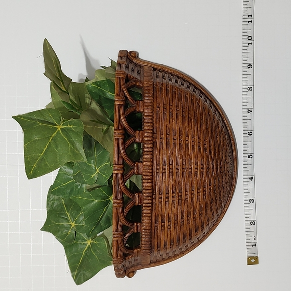 Vintage Home Interior Bamboo Planter Wall Decor w/ Greenery - Picture 2 of 6